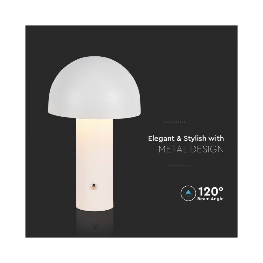 LED Prigušiva punjiva stolna lampa na dodir LED/1W/5V 3000-6000K 1800 mAh bijela