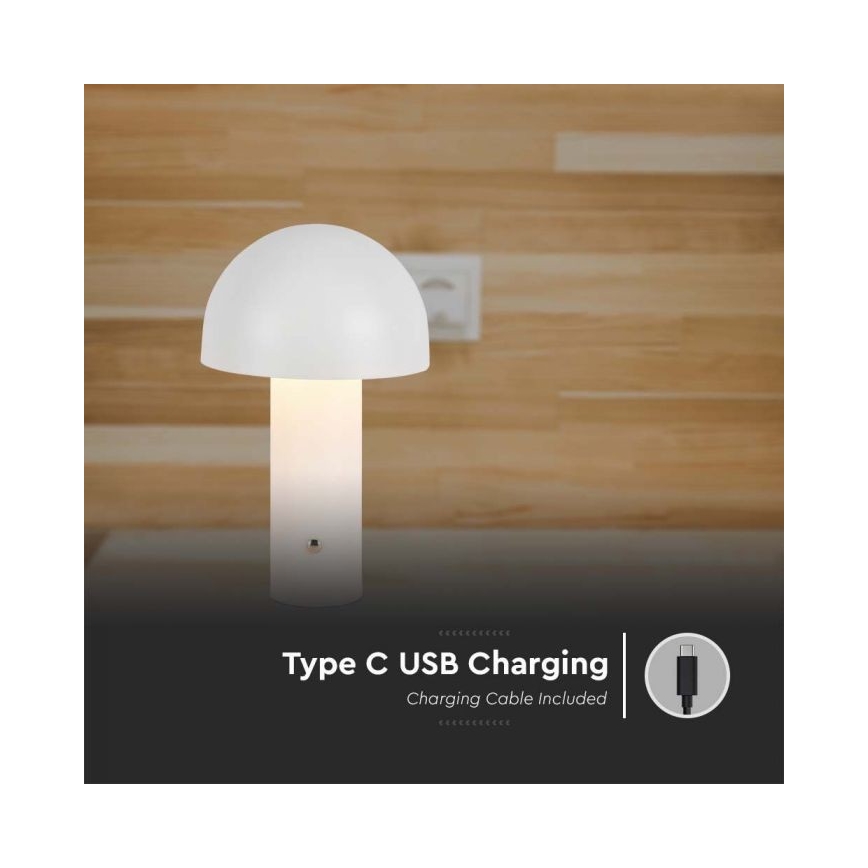 LED Prigušiva punjiva stolna lampa na dodir LED/1W/5V 3000-6000K 1800 mAh bijela