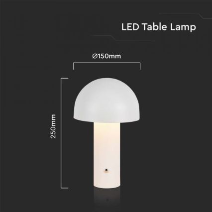 LED Prigušiva punjiva stolna lampa na dodir LED/1W/5V 3000-6000K 1800 mAh bijela