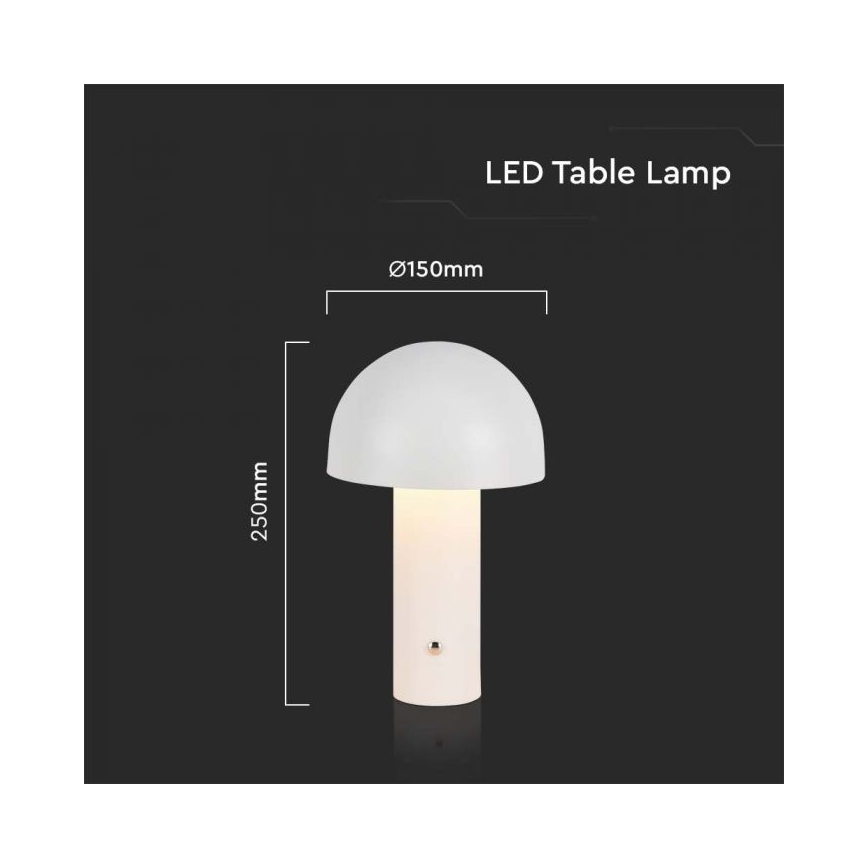 LED Prigušiva punjiva stolna lampa na dodir LED/1W/5V 3000-6000K 1800 mAh bijela