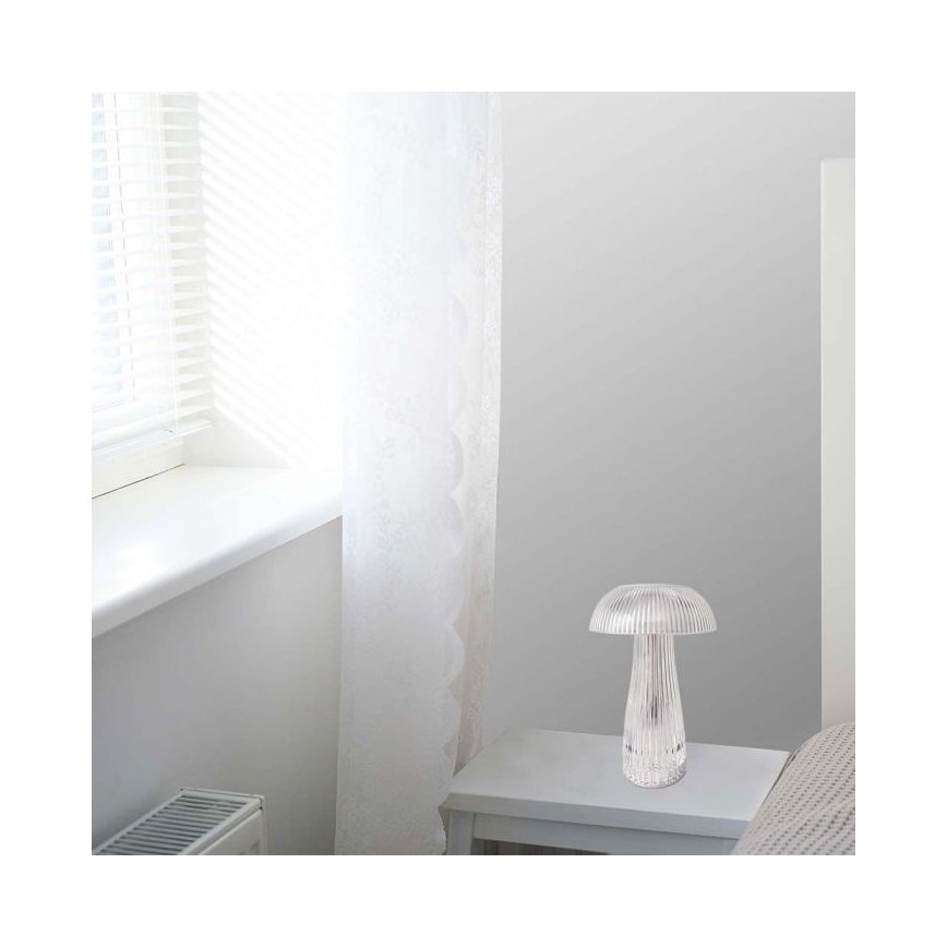 LED Prigušiva punjiva stolna lampa na dodir LED/1W/5V 3000-6000K 1800 mAh prozirna