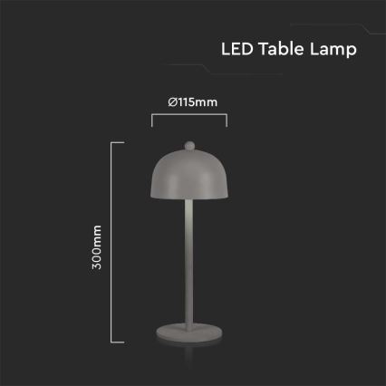 LED Prigušiva punjiva stolna lampa na dodir LED/1W/5V 3000-6000K 1800 mAh siva