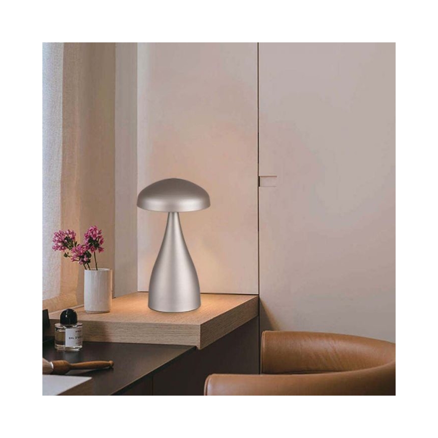 LED Prigušiva punjiva stolna lampa na dodir LED/1W/5V 3000-6000K 1800 mAh srebrna