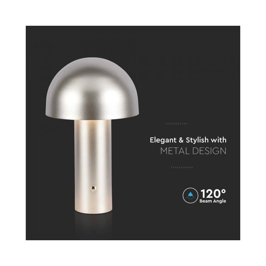 LED Prigušiva punjiva stolna lampa na dodir LED/1W/5V 3000-6000K 1800 mAh zlatna