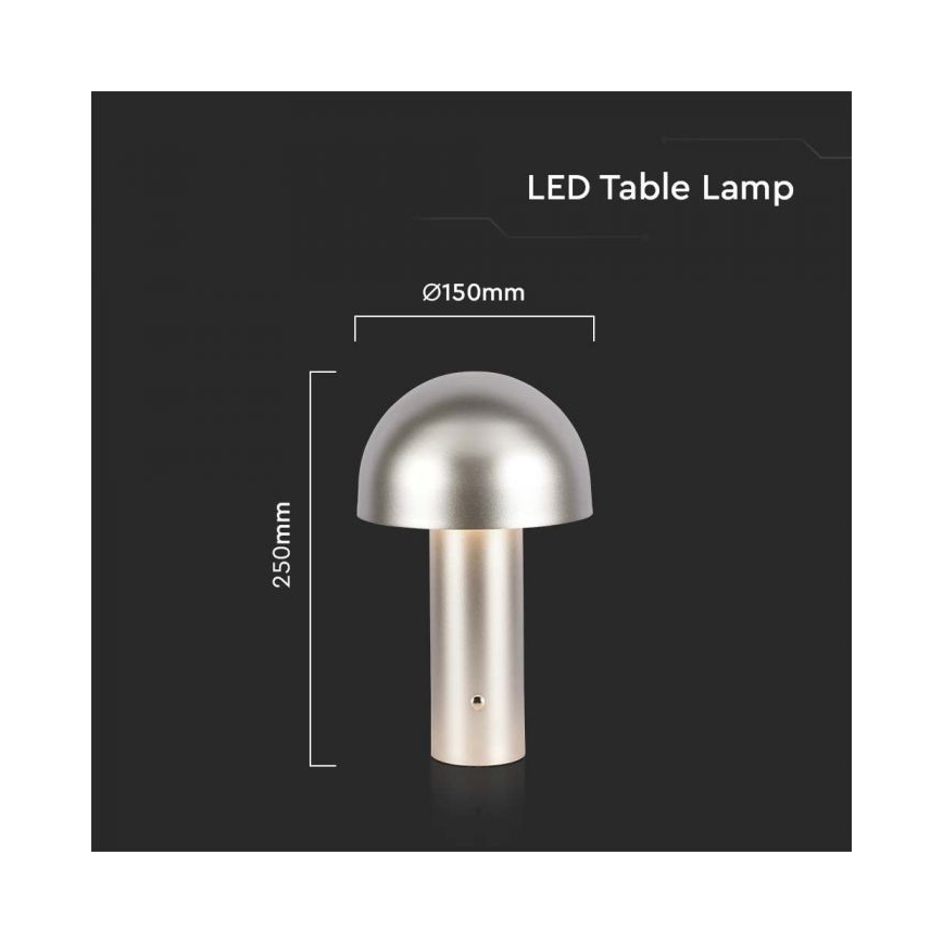 LED Prigušiva punjiva stolna lampa na dodir LED/1W/5V 3000-6000K 1800 mAh zlatna