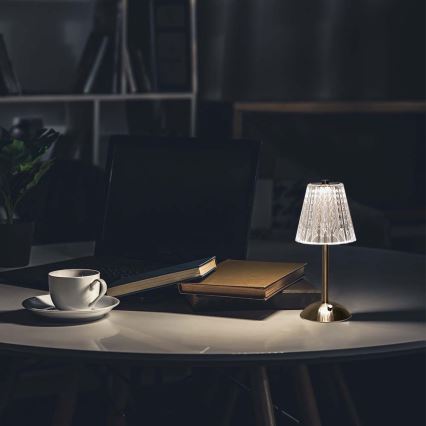 LED Prigušiva punjiva dodirna stolna lampa LED/2,4W/5V 3000-6000K 1800 mAh sjajni krom
