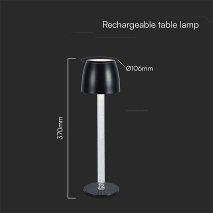 LED Prigušiva punjiva dodirna stolna lampa LED/3W/5V 3000K 1800 mAh bijela