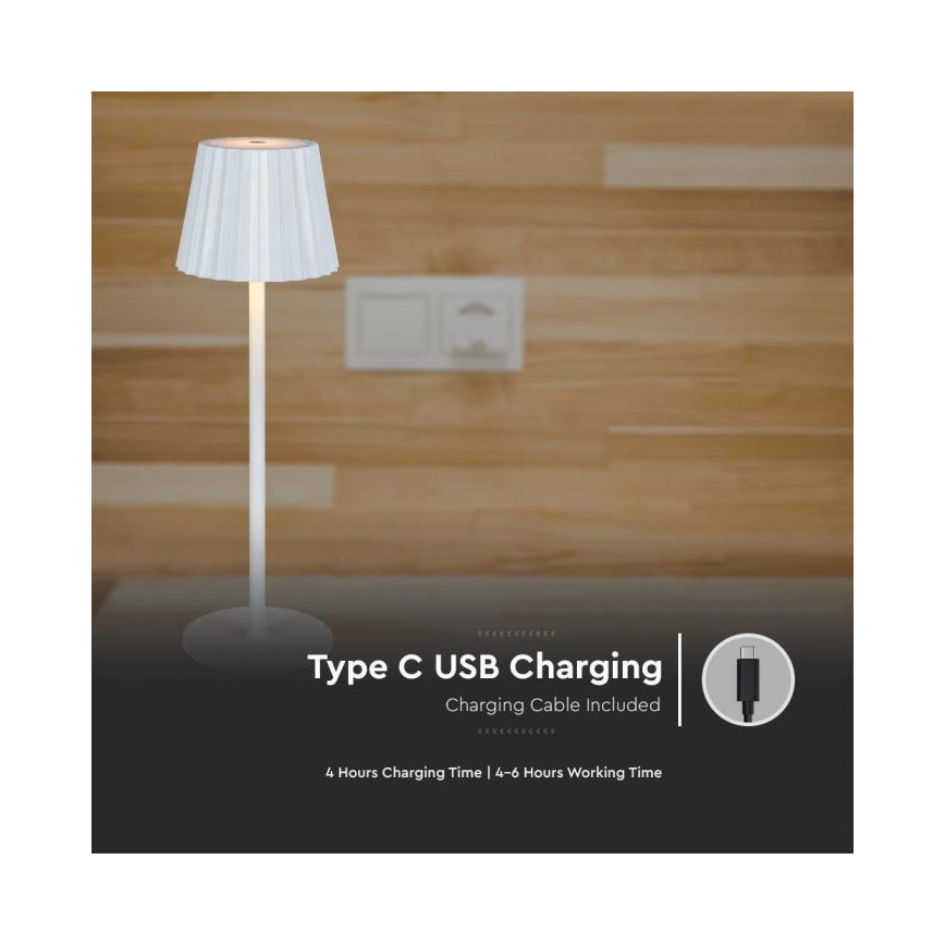 LED Prigušiva punjiva stolna lampa na dodir LED/4W/5V 3000-6000K 1800 mAh bijela
