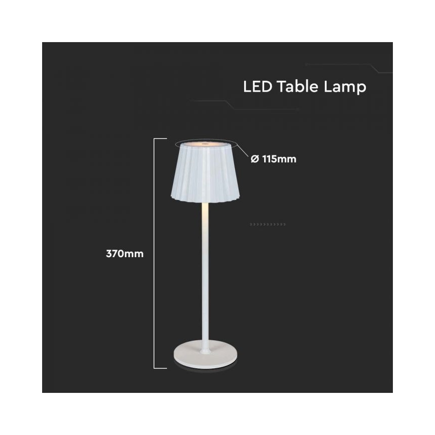 LED Prigušiva punjiva stolna lampa na dodir LED/4W/5V 3000-6000K 1800 mAh bijela