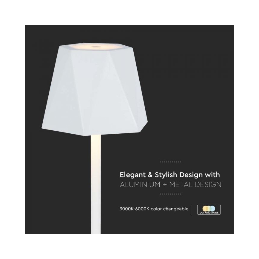 LED Prigušiva punjiva stolna lampa na dodir LED/4W/5V 3000-6000K 1800 mAh bijela