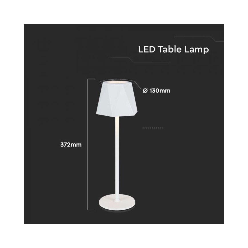LED Prigušiva punjiva stolna lampa na dodir LED/4W/5V 3000-6000K 1800 mAh bijela