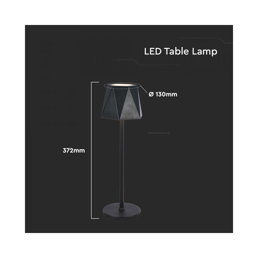 LED Prigušiva punjiva stolna lampa na dodir LED/4W/5V 3000-6000K 1800 mAh crna