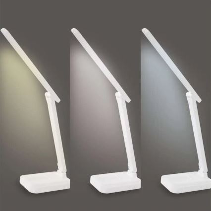 LED Prigušiva punjiva stolna lampa LED/5W/3,7V 3000K/4000K/6500K 800mAh bijela
