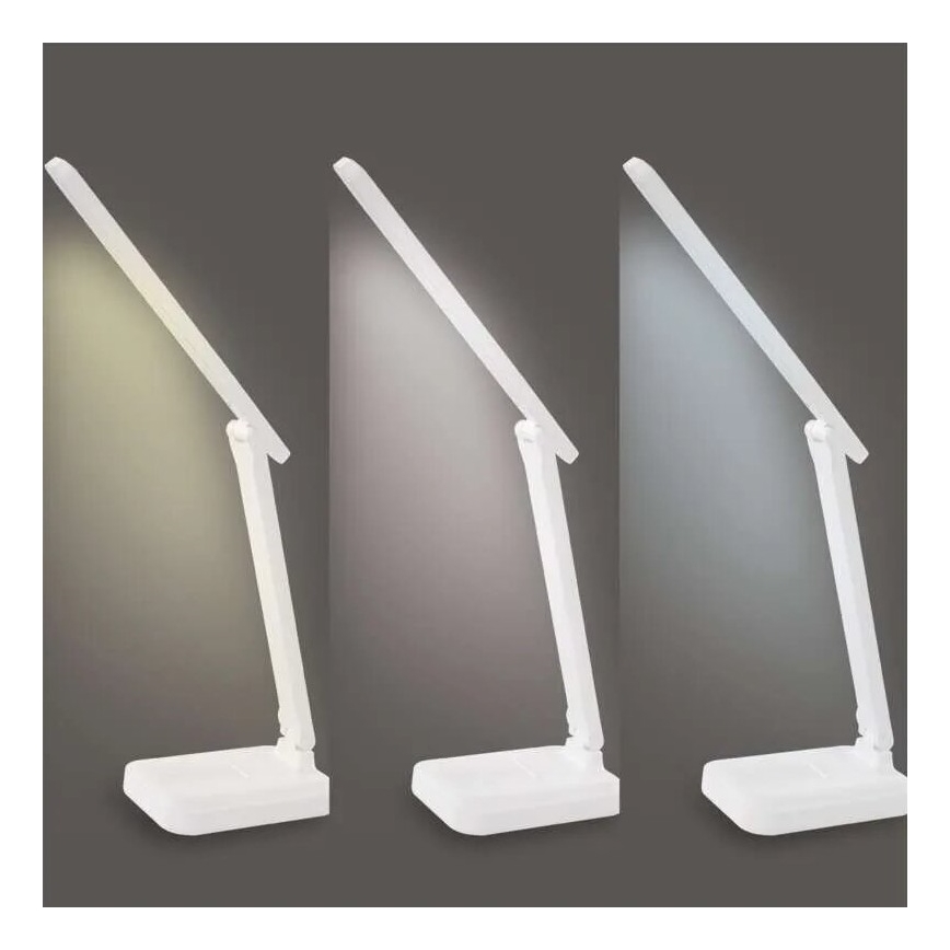 LED Prigušiva punjiva stolna lampa LED/5W/3,7V 3000K/4000K/6500K 800mAh bijela
