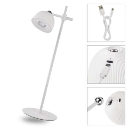 LED Prigušiva punjiva stolna lampa magnetna 4u1 LED/4,2W/3,7V 4000K 1200mAh bijela