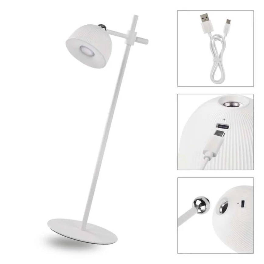 LED Prigušiva punjiva stolna lampa magnetna 4u1 LED/4,2W/3,7V 4000K 1200mAh bijela