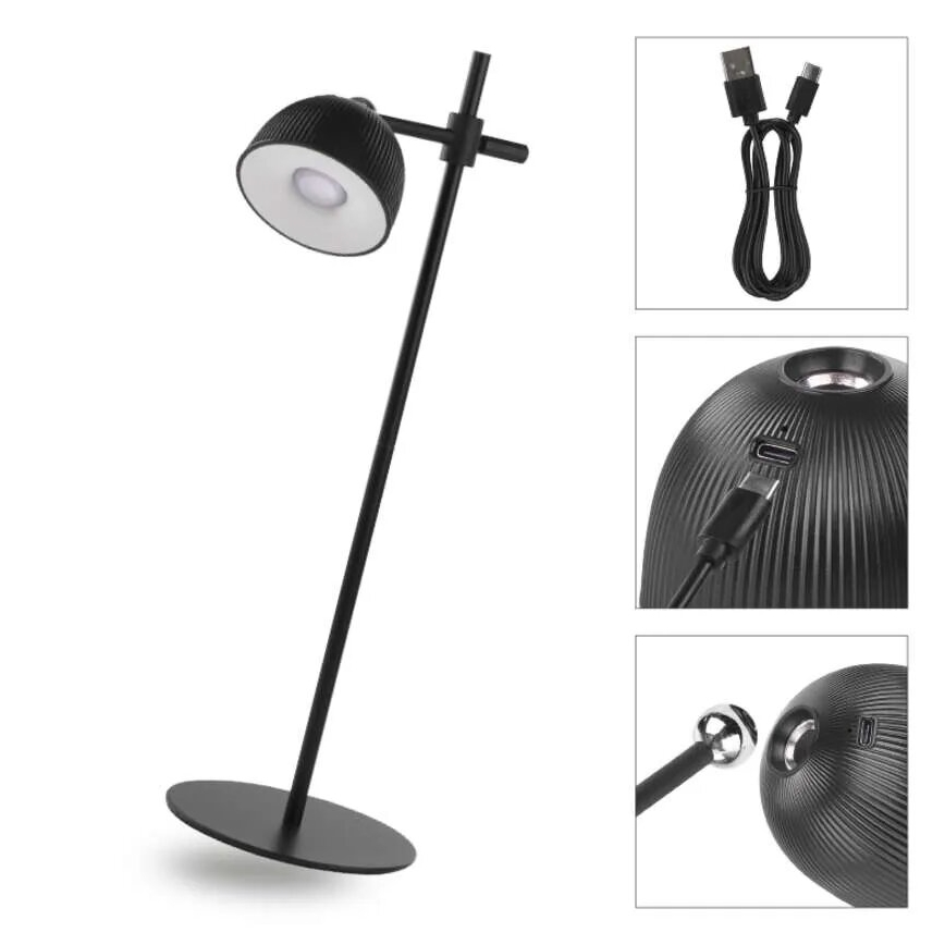 LED Prigušiva punjiva stolna lampa magnetna 4u1 LED/4,2W/3,7V 4000K 1200mAh crna