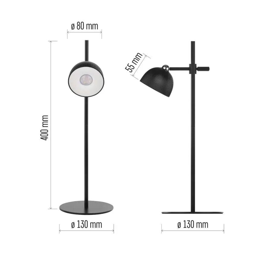 LED Prigušiva punjiva stolna lampa magnetna 4u1 LED/4,2W/3,7V 4000K 1200mAh crna