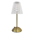 LED Prigušiva punjiva stolna lampa na dodir ELBA LED/1,6W/800 mAh 3000/4000/6000K zlatna/prozirna