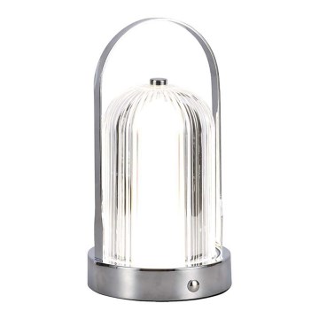 LED Prigušiva punjiva stolna lampa na dodir LED/1W/5V 3000-6000K 1800 mAh mat krom