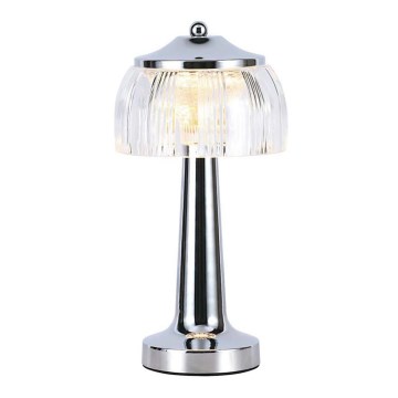 LED Prigušiva punjiva stolna lampa na dodir LED/1W/5V 3000-6000K 1800 mAh sjajni krom