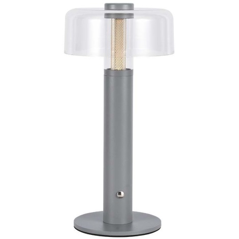 LED Prigušiva punjiva stolna lampa na dodir LED/1W/5V 3000K 1800 mAh siva