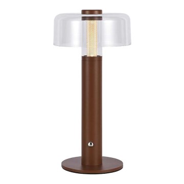 LED Prigušiva punjiva stolna lampa na dodir LED/1W/5V 3000K 1800 mAh smeđa