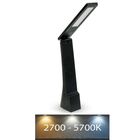 LED Prigušiva punjiva stolna lampa s upravljanjem na dodir USB LED/4W/5V 1200 mAh 2700K-5700K crna
