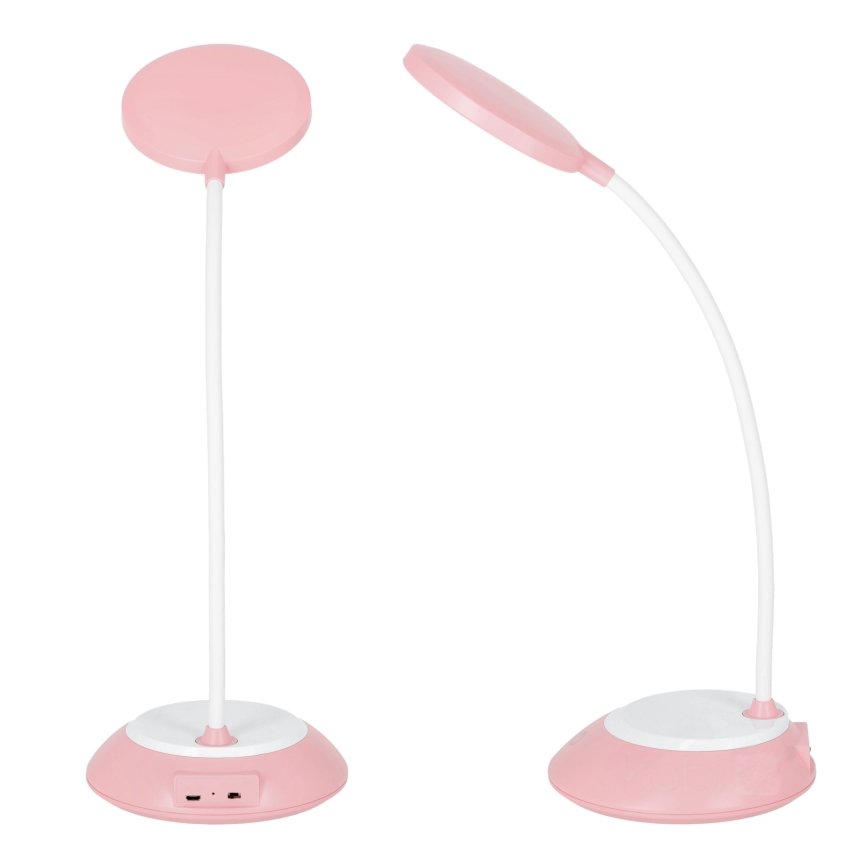 LED Prigušiva punjiva stolna lampa VISUA LED/5W/5V 3000-5000K 1200 mAh ružičasta