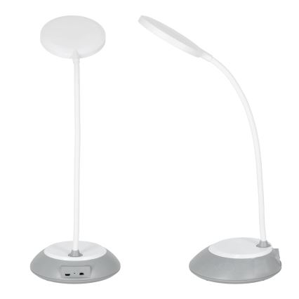 LED Prigušiva punjiva stolna lampa VISUA LED/5W/5V 3000-5000K 1200 mAh siva