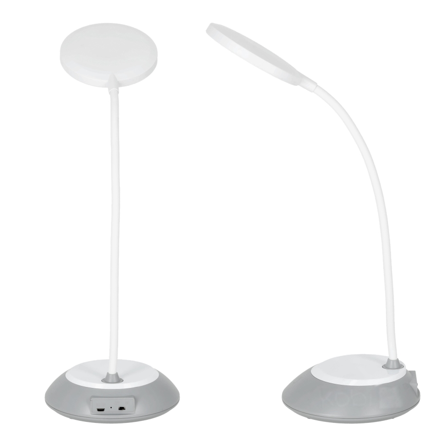 LED Prigušiva punjiva stolna lampa VISUA LED/5W/5V 3000-5000K 1200 mAh siva