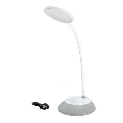 LED Prigušiva punjiva stolna lampa VISUA LED/5W/5V 3000-5000K 1200 mAh siva
