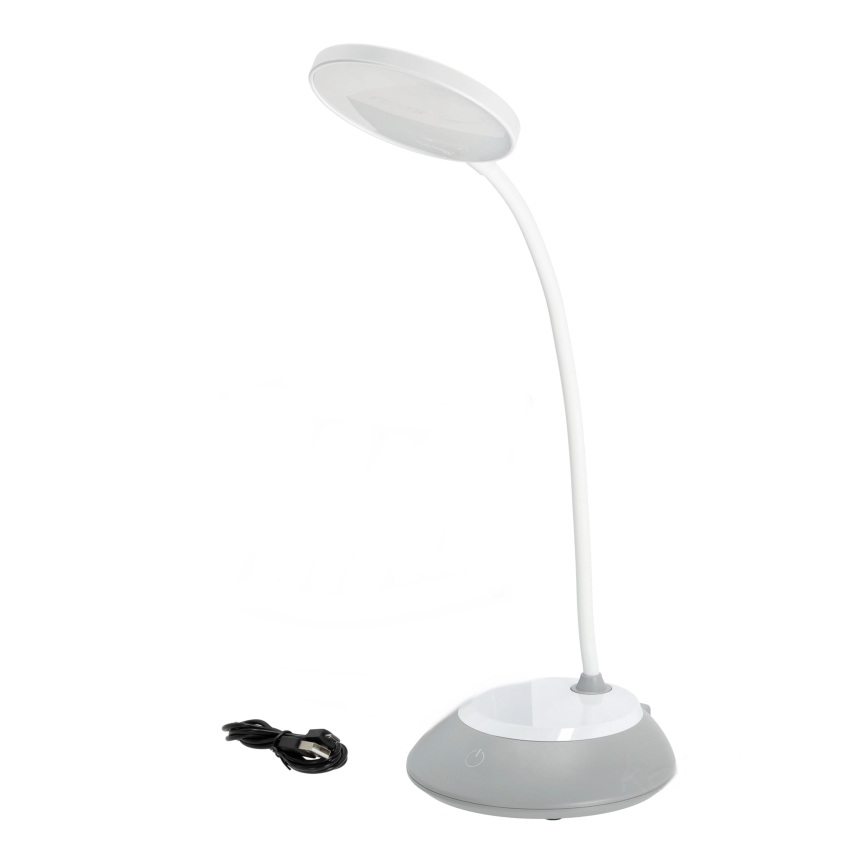 LED Prigušiva punjiva stolna lampa VISUA LED/5W/5V 3000-5000K 1200 mAh siva