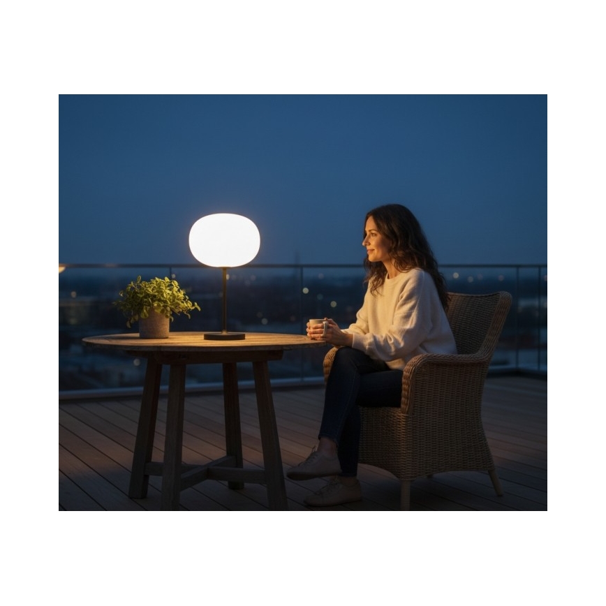 LED punjiva vanjska stolna lampa VENEZIA s prigušivanjem LED/2W/5V 2700K IP54 4000 mAh crna