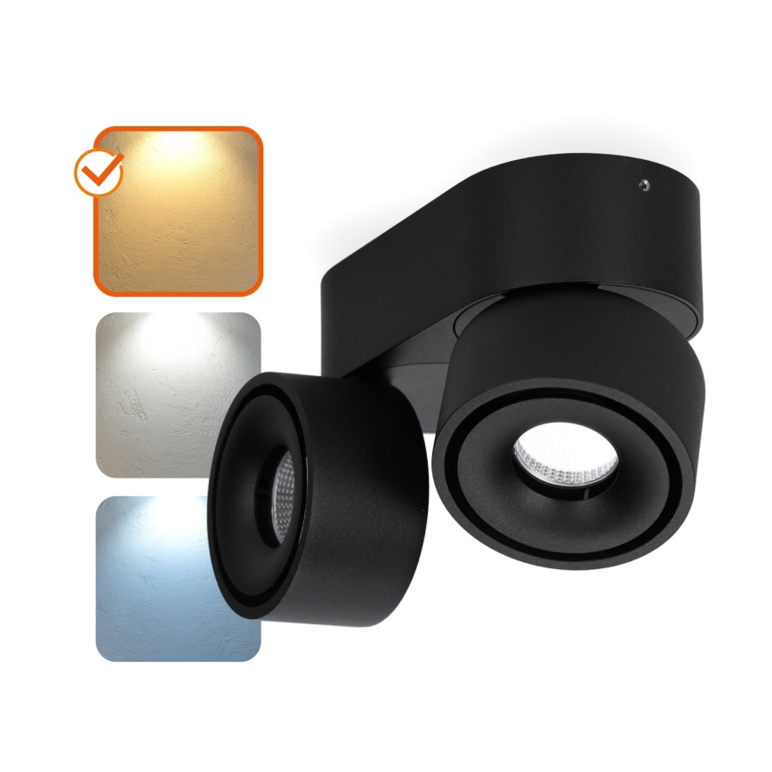 LED Prigušiva reflektorska svjetiljka LAHTI MINI 2xLED/9W/230V 3000K CRI 90 crna