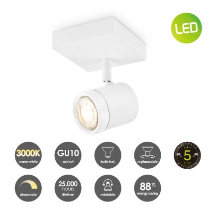 LED Prigušiva reflektorska svjetiljka MANU 1xGU10/5,8W/230V bijela