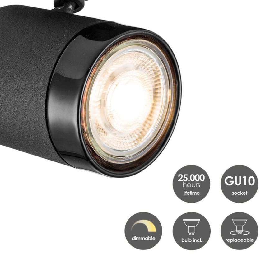 LED Prigušiva reflektorska svjetiljka MANU 1xGU10/5,8W/230V crna