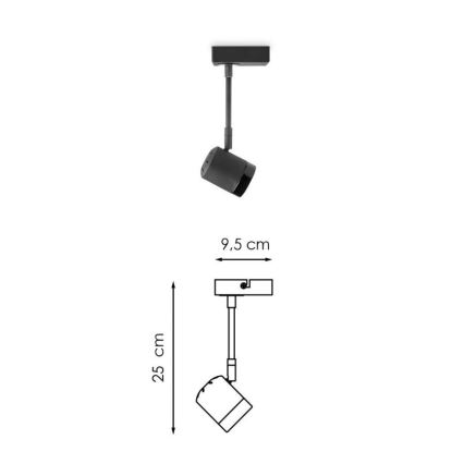 LED Prigušiva reflektorska svjetiljka MANU 1xGU10/5,8W/230V crna