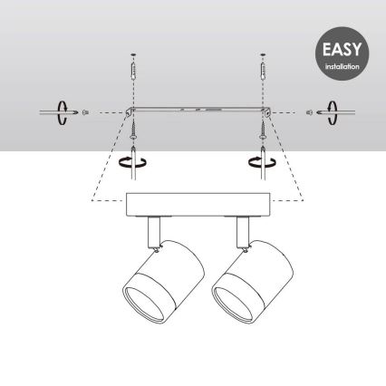 LED Prigušiva reflektorska svjetiljka MANU 2xGU10/5,8W/230V bijela