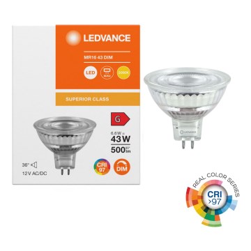 LED prigušiva reflektorska žarulja MR16 GU5,3/6,6W/12V 3000K 36° CRI 97 - Ledvance