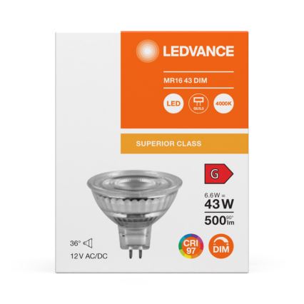 LED reflektorska žarulja s mogućnošću prigušivanja MR16 GU5,3/6,6W/12V 4000K 36° CRI 97 - Ledvance