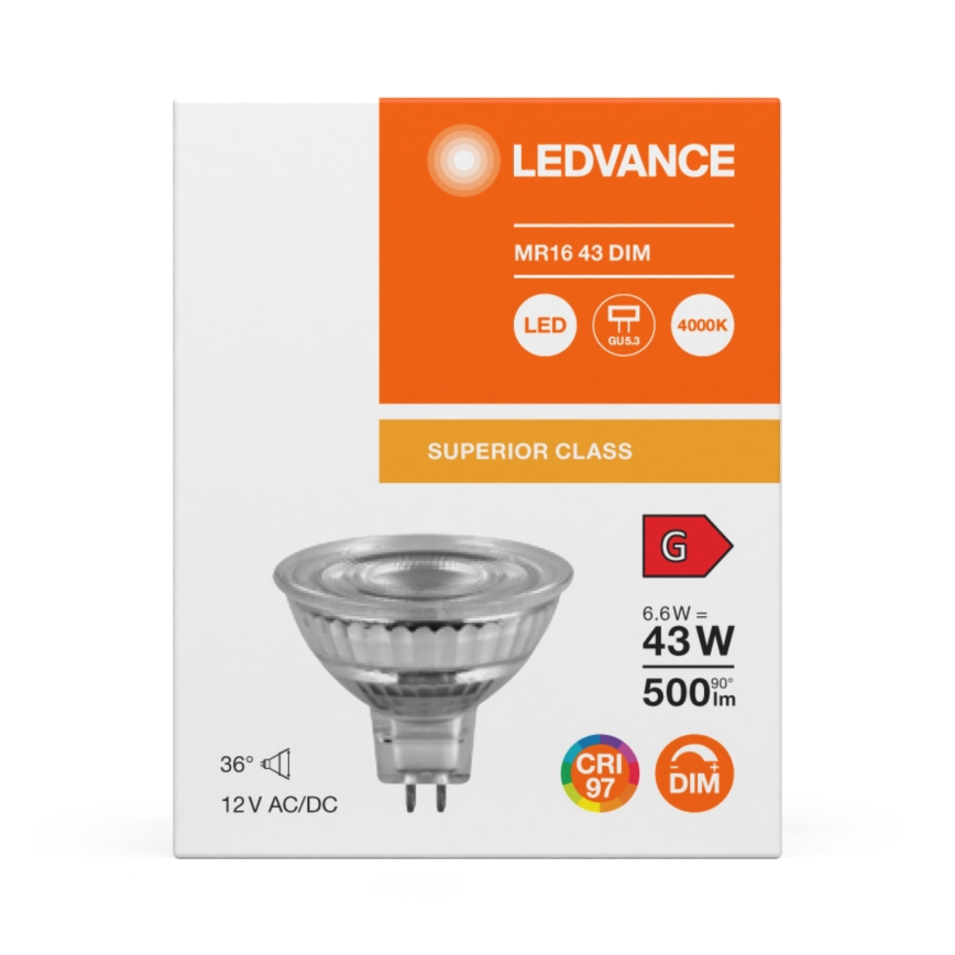LED reflektorska žarulja s mogućnošću prigušivanja MR16 GU5,3/6,6W/12V 4000K 36° CRI 97 - Ledvance