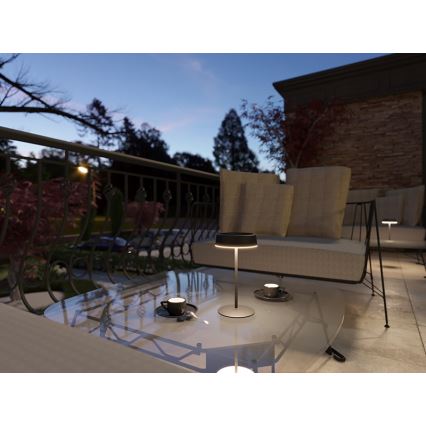 LED Prigušiva solarna punjiva stolna lampa VIVIEN LED/3W/5V 2700K 1600 mAh IP54 crna
