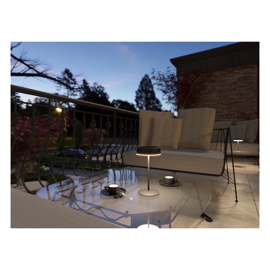 LED Prigušiva solarna punjiva stolna lampa VIVIEN LED/3W/5V 2700K 1600 mAh IP54 crna