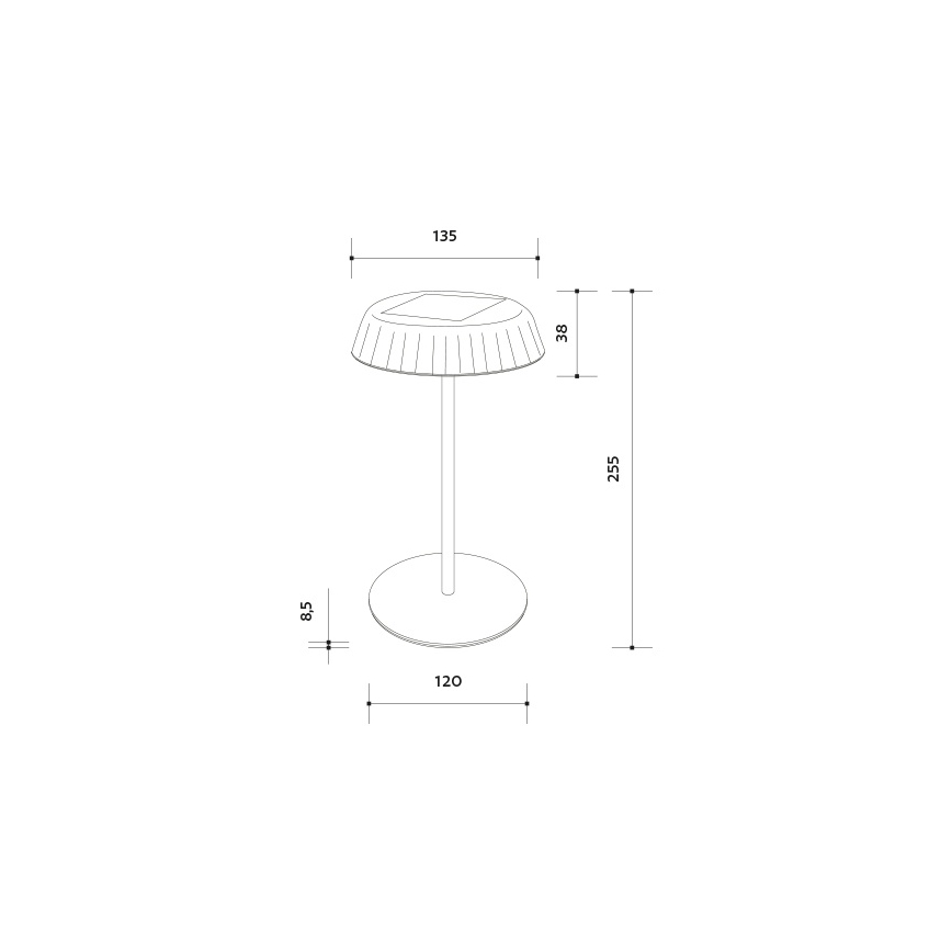 LED Prigušiva solarna punjiva stolna lampa VIVIEN LED/3W/5V 2700K 1600 mAh IP54 crna