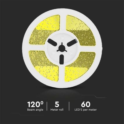 LED Prigušiva solarna traka LED/1,2W/3,7V 4000K IP67 5m + daljinski upravljač