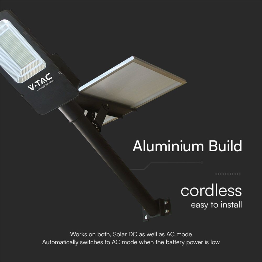 LED Prigušiva hibridna solarna ulična lampa LED/50W/230V 6500K IP65 50000 mAh + daljinski upravljač