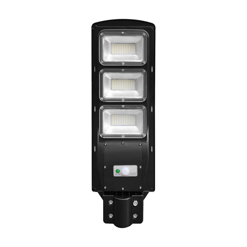 LED Prigušiva solarna ulična svjetiljka sa senzorom pokreta i dana/noći LED/12W/3,2V 6000K IP65 10000 mAh crna + daljinski upravljač