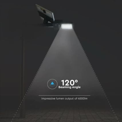 LED Prigušiva solarna ulična svjetiljka LED/50W/6,4V 4000K IP65 + daljinski upravljač