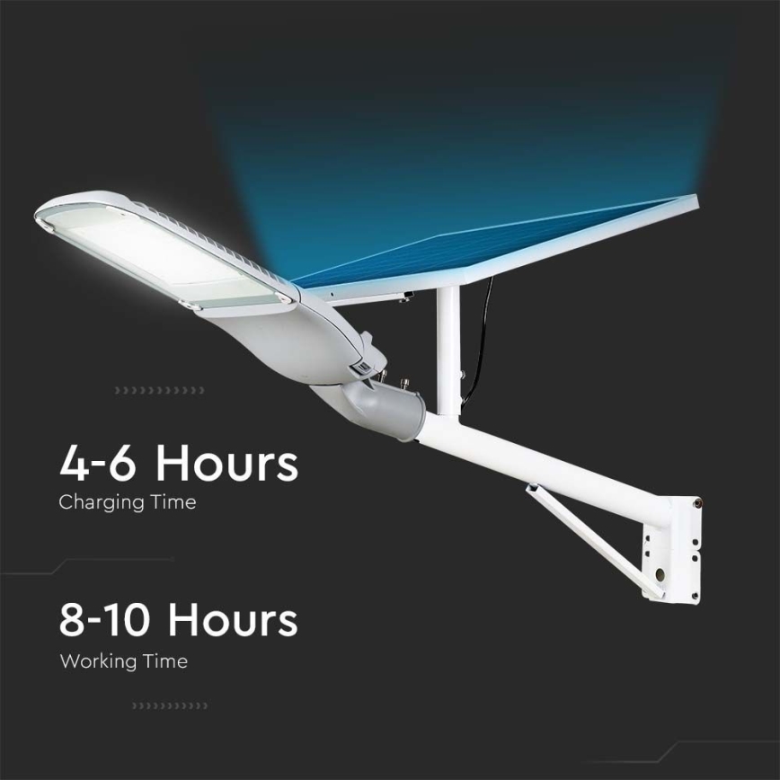 LED Prigušiva solarna ulična svjetiljka SAMSUNG CHIP LED/50W/6,4V 6000K IP65 30000 mAh + daljinski upravljač